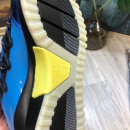 Replica Louis Vuitton Metallic Blue Black Zig Zag Sneakers