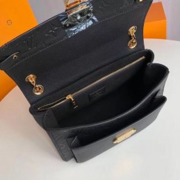 Replica Louis Vuitton Black Embossed Monogram Vavin PM