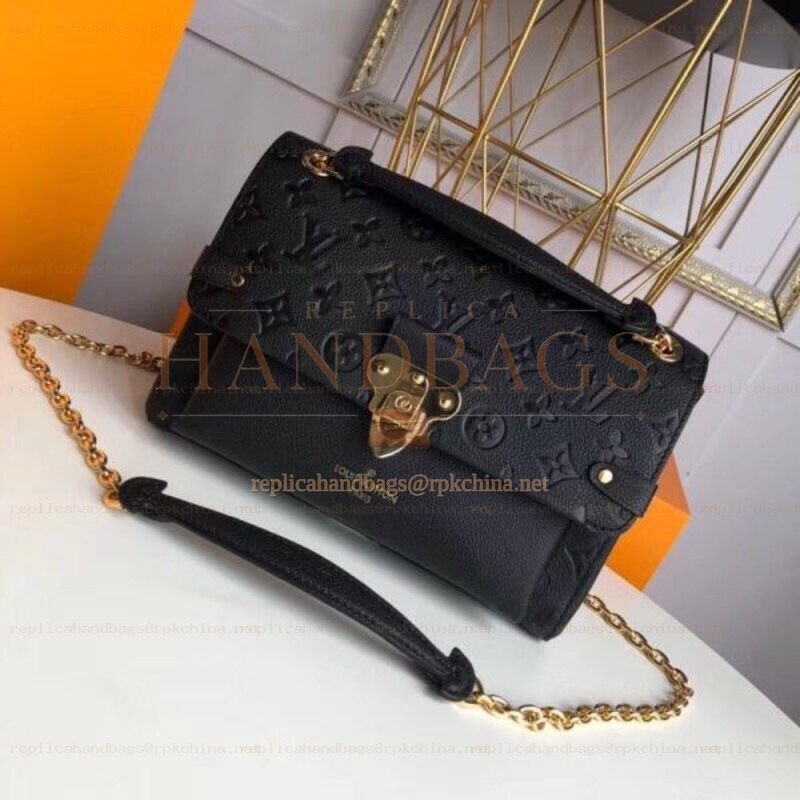 Replica Louis Vuitton Black Embossed Monogram Vavin PM