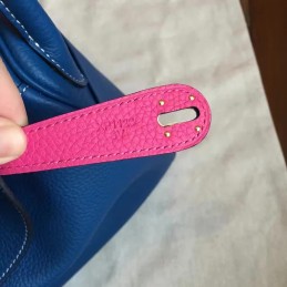 Replica Hermes Blue Lindy 30 Gold Hardware Bag