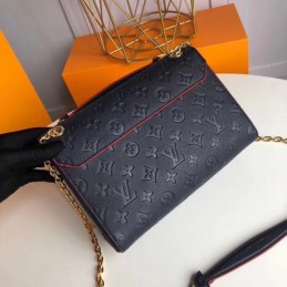 Replica Louis Vuitton Navy Blue Embossed Monogram Vavin PM