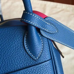 Replica Hermes Blue Lindy 30 Gold Hardware Bag