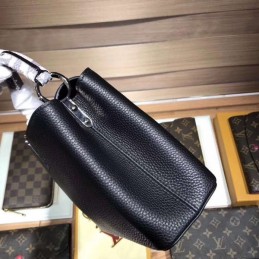 Replica Louis Vuitton Black Textured Capucines BB
