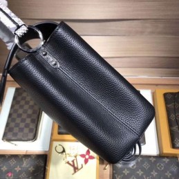 Replica Louis Vuitton Black Textured Capucines PM - Style 2
