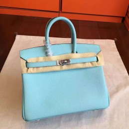 Replica Hermes Sky Blue Birkin 25 Palladium Hardware Bag