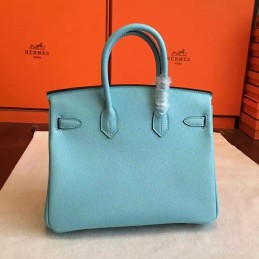 Replica Hermes Sky Blue Birkin 25 Palladium Hardware Bag