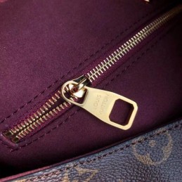 Replica Louis Vuitton Brown Monogram Red Interior Flower Hobo
