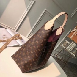 Replica Louis Vuitton Brown Monogram Red Interior Flower Hobo