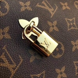 Replica Louis Vuitton Brown Monogram Black Interior Flower Hobo