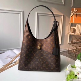 Replica Louis Vuitton Brown Monogram Black Interior Flower Hobo