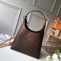 Replica Louis Vuitton Brown Monogram Black Interior Flower Hobo
