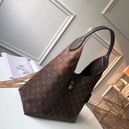 Replica Louis Vuitton Brown Monogram Black Interior Flower Hobo