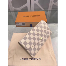 Replica Louis Vuitton White Damier Azur Sarah Wallet - Style 2