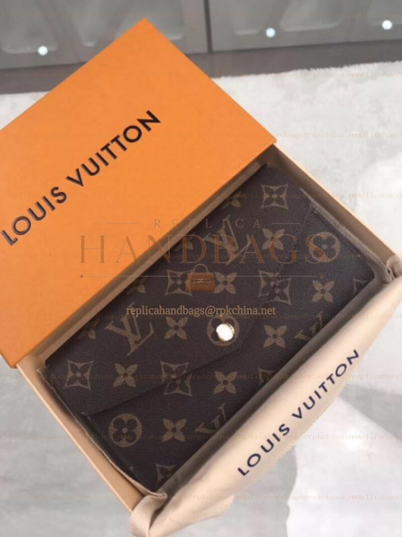 Replica Louis Vuitton Brown Monogram Sarah Wallet