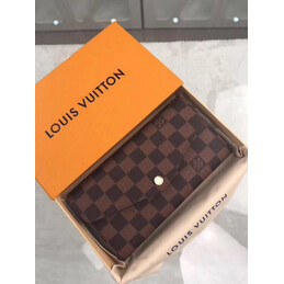 Replica Louis Vuitton Brown Damier Ebene Sarah Wallet - Style 2