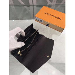 Replica Louis Vuitton Brown Damier Ebene Sarah Wallet - Style 2
