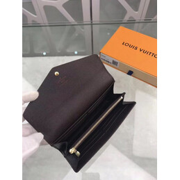 Replica Louis Vuitton Brown Damier Ebene Sarah Wallet - Style 2