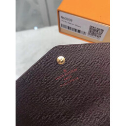 Replica Louis Vuitton Brown Damier Ebene Sarah Wallet - Style 2
