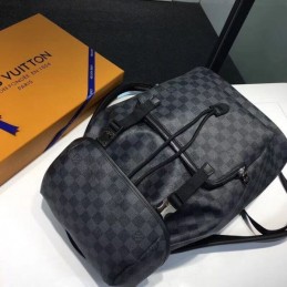 Replica Louis Vuitton Black Damier Graphite Zack Backpack