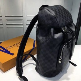 Replica Louis Vuitton Black Damier Graphite Zack Backpack