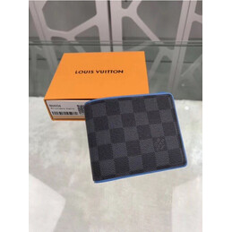 Replica Louis Vuitton Damier Graphite Blue Trim Multiple Wallet