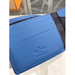 Replica Louis Vuitton Damier Graphite Blue Trim Multiple Wallet