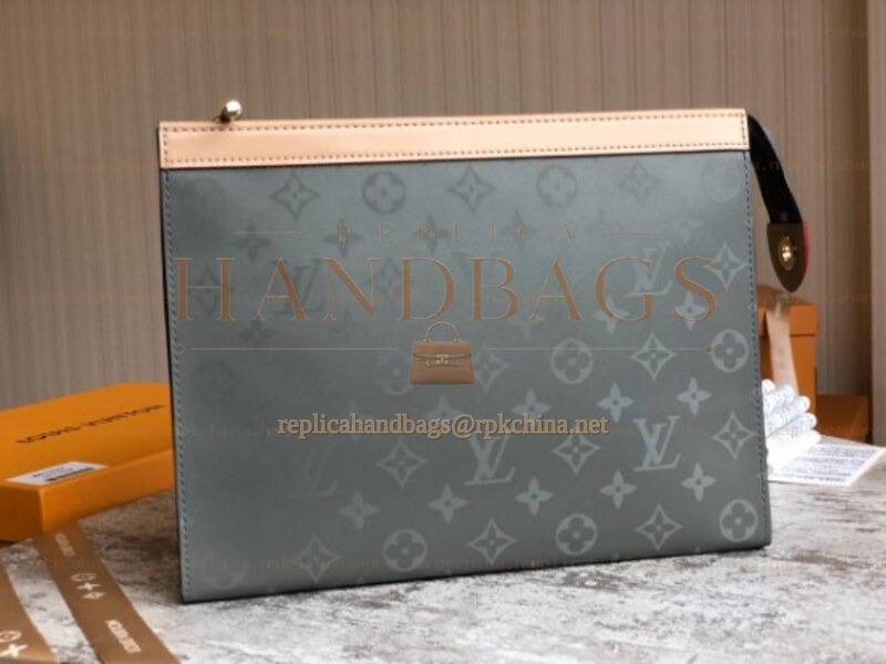 Replica Louis Vuitton Gray Monogram Titanium Pochette Voyage MM