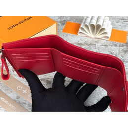 Replica Louis Vuitton Red Quilted New Wave Compact Wallet
