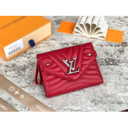 Replica Louis Vuitton Red Quilted New Wave Compact Wallet
