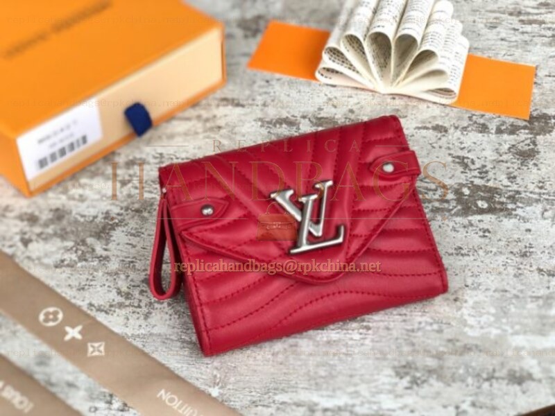 Replica Louis Vuitton Red Quilted New Wave Compact Wallet