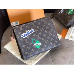 Replica Louis Vuitton Brown Monogram Travel Patch Toiletry Pouch 26