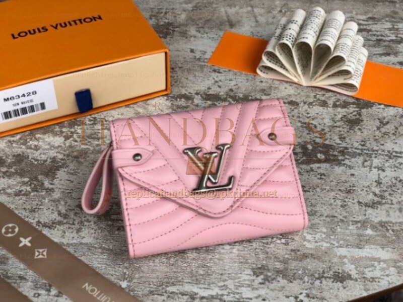 Replica Louis Vuitton Pale Pink Quilted New Wave Compact Wallet