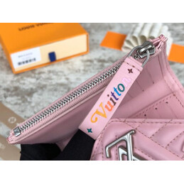 Replica Louis Vuitton Pale Pink Quilted New Wave Compact Wallet