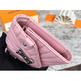Replica Louis Vuitton Pale Pink Quilted New Wave Compact Wallet