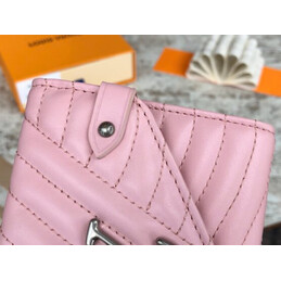 Replica Louis Vuitton Pale Pink Quilted New Wave Compact Wallet