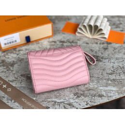 Replica Louis Vuitton Pale Pink Quilted New Wave Compact Wallet