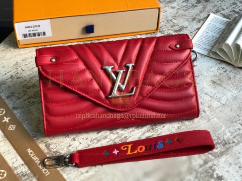 Replica Louis Vuitton Red Quilted New Wave Long Wallet