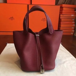 Replica Hermes Burgundy Picotin Lock 22 Bag