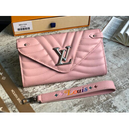 Replica Louis Vuitton Pale Pink Quilted New Wave Long Wallet