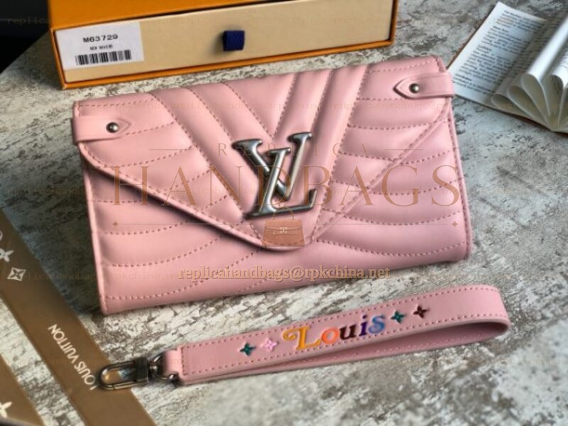 Replica Louis Vuitton Pale Pink Quilted New Wave Long Wallet