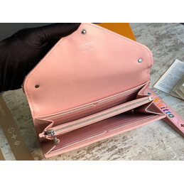 Replica Louis Vuitton Pale Pink Quilted New Wave Long Wallet