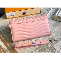 Replica Louis Vuitton Pale Pink Quilted New Wave Long Wallet