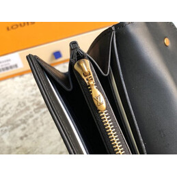 Replica Louis Vuitton Black Quilted New Wave Long Wallet