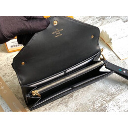 Replica Louis Vuitton Black Quilted New Wave Long Wallet