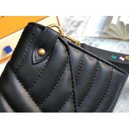 Replica Louis Vuitton Black Quilted New Wave Long Wallet