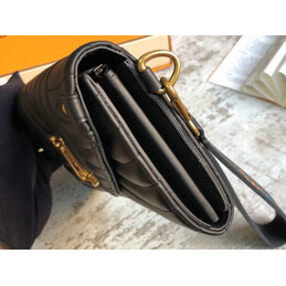 Replica Louis Vuitton Black Quilted New Wave Long Wallet