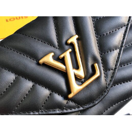 Replica Louis Vuitton Black Quilted New Wave Long Wallet