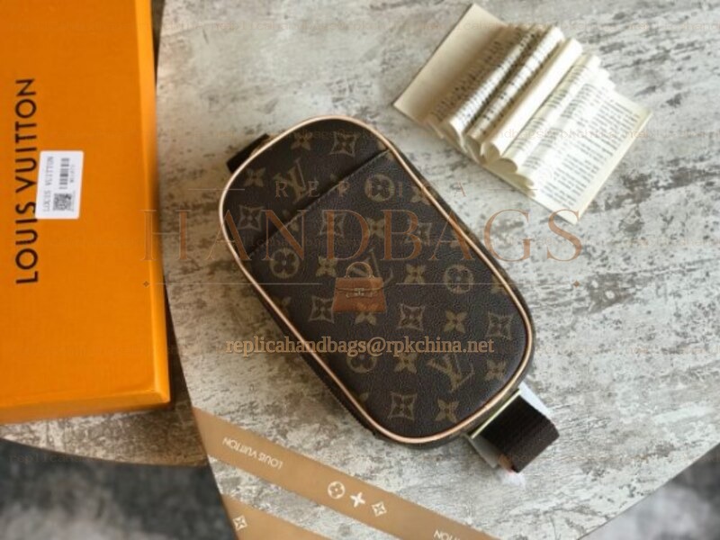Replica Louis Vuitton Brown Monogram Gange Pochette