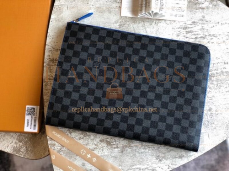 Replica Louis Vuitton Black Damier Graphite Classic Pochette Jour GM