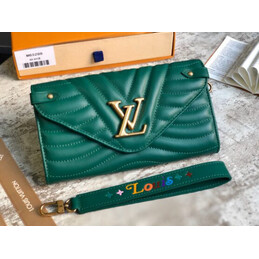 Replica Louis Vuitton Green Quilted New Wave Long Wallet